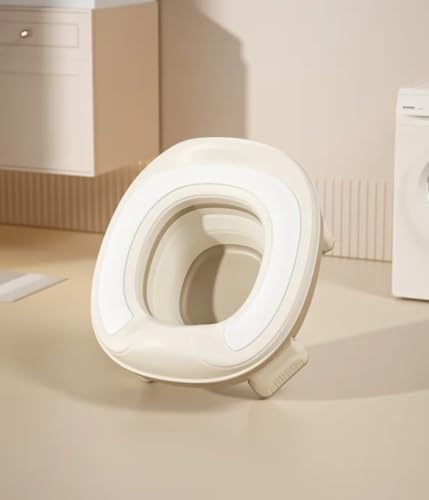 Image of Foldable Travel Baby Potty Training Seat for Boys & Girls with Handles & Detachable Bowl, Toddler Potty Chair with Anti-Slip Base, BPA-Free, Unisex, Coffee