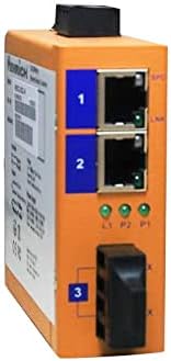 HEMC3X-SC-VLW-HENRICH Industrial Ethernet Media Converter, SC Fiber with 2KM Transmission Distance, 2 Copper Ports, Wide Temperature (-40~75℃), Redundant Power Inputs