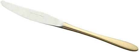 荒澤 Edison Al Facts Instrument) Dinner Knife Both Pattern 18 – 10 Stainless Steel 24 K Gold Finish 58711