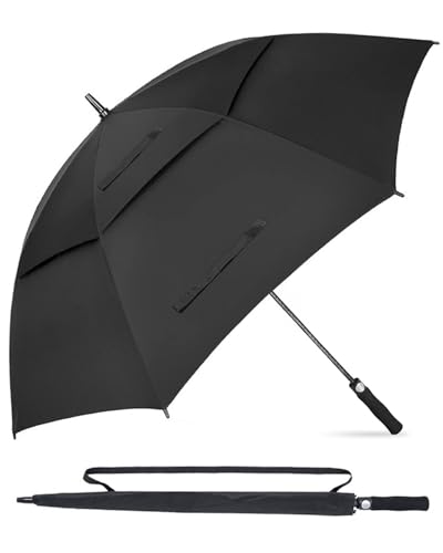 Snowalva 62 Inch Golf Umbrella Windproof Strong, Large Umbrella Double Vented Canopy Golf Umbrella Automatic Open Extra Big Golf Outdoor Umbrella for 2-3 Men Sun Protection Windproof & Rainproof