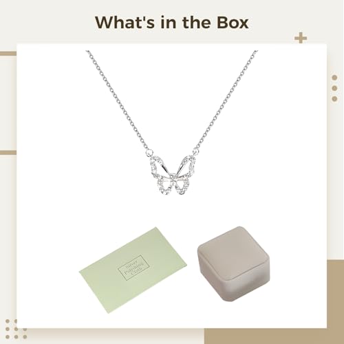 Collar de mariposa de plata S925 para mujer con cadena ajustable 2
