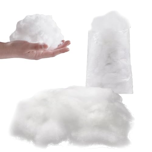 Watte Kunstschnee zum Basteln Füllwatte für Kuscheltiere Weihnachten Deko Schneewatte Deko Künstliche Schneedeko Weihnachtsbaum Schnee Weiß Flauschig Schneewatte Weihnachten PartyDeko (100 Gramm)
