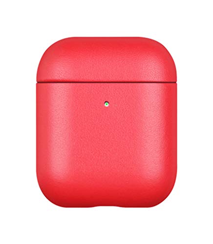 Greatest Product AirPods Full Grain Leather Case, Lopie [Handmade Series] Cowhide AirPods Cover Protective Skin, Portable Shockproof Shell Dust/Dirt Proof Case for AirPods 1st Gen & 2nd Gen, Red