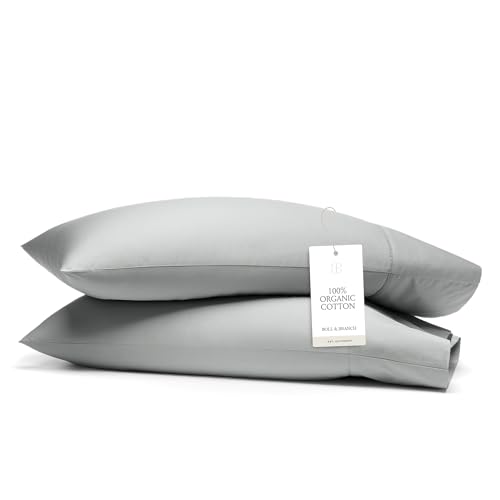 Boll & Branch Percale Hemmed Pillowcase Set - Cooling and Breathable for Hot Sleepers - King, Shore...