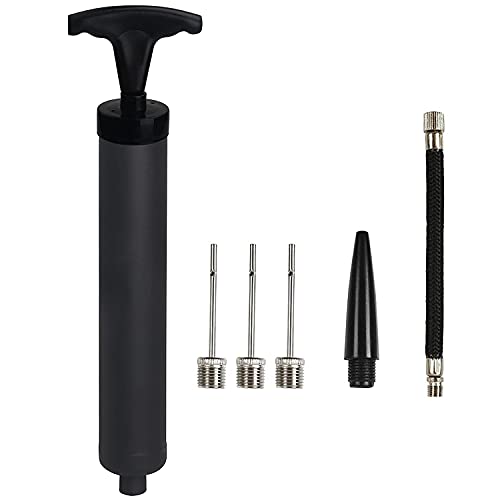 Angju 10 Portable Hand Air Ball Pump Inflator Kit with Needle Nozzle Extension Hose for Soccer Basketball Football Volleyball Water Polo Rugby Exercise Sports Ball Balloon Swim Inflatables