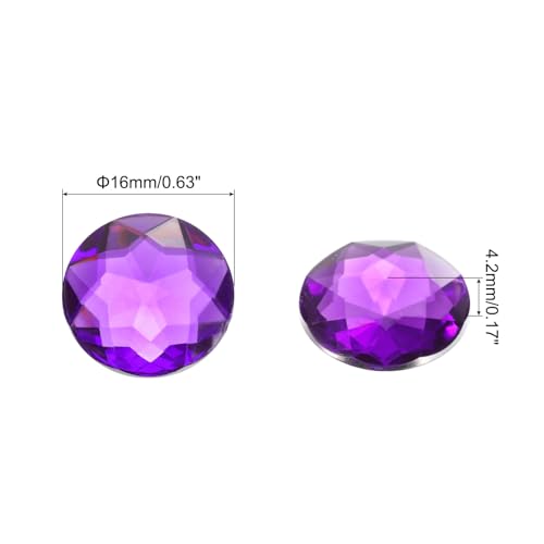 Image of MECCANIXITY Flat Back Round Acrylic Rhinestones,16mm Purple Flatback Crystal Rhinestones for Crafts Clothes Shoes DIY Decoration Gifts 50Pcs