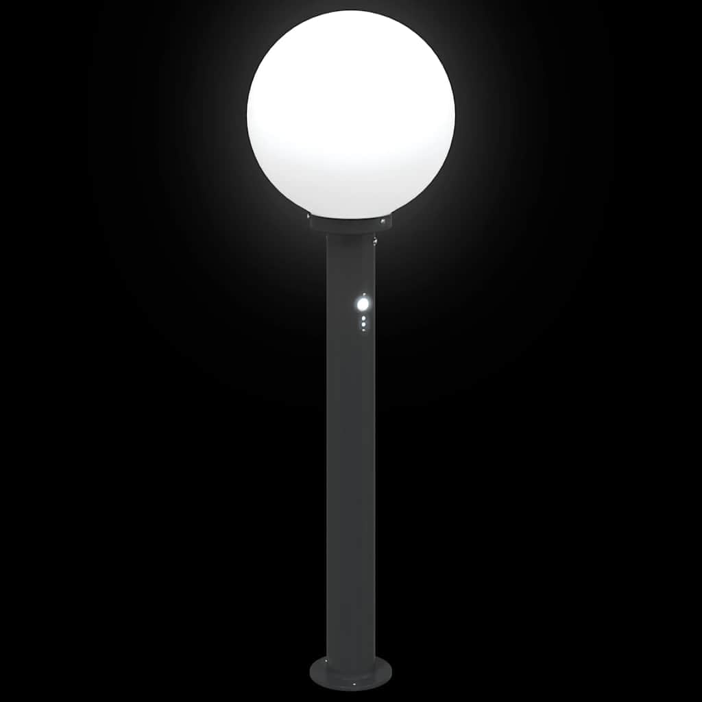 Pollerleuchte mit Sensor 80 cm Schwarz Edelstahl IP44 wetterfeste Stehlampe für Außenbereich Garten Terrasse Wegbeleuchtung, modernes Design, energiesparende LED Lampe für Flur und Büro