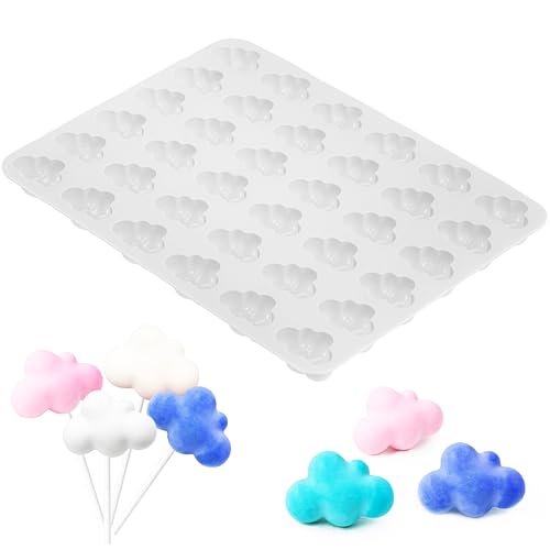 SHOWERORO Molde de Silicona para Gelatina Reutilizable Molde Práctico de Silicona Forma de Nube Pequeña Color Blanco Resistente a Altas Temperaturas Adecuado para Dulces Chocolate y