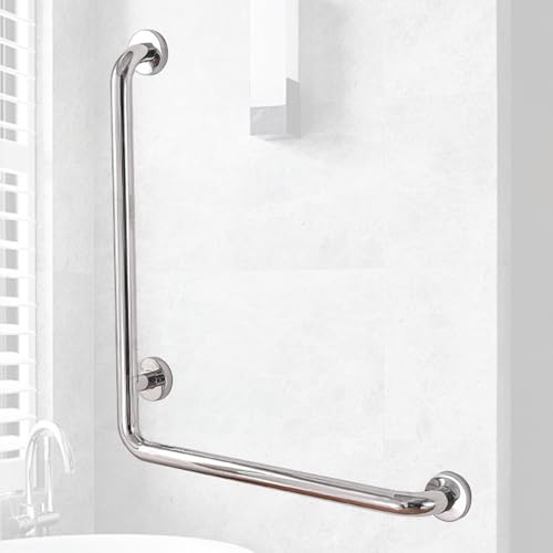 Asidero para ducha de acero inoxidable, 70 x 50 cm, en forma de L, para personas mayores, embarazadas y discapacitados, mango de seguridad montado en la pared para baño, ducha y WC, hasta 150 kg