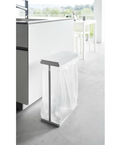 Yamazaki soporte para bolsa de basura con tapa 45 L blanco miniatura 4