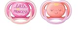Sin BPA. Philips Avent Ultra Air Chupete 6-18 meses, rosa/melocotón, Fashion Decos, paquete de 2, SCF343/22
