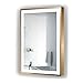 Krugg | Soho LED Bathroom Framed Mirror | Lighted Vanity Mirror Includes Dimmer & Defogger | Wall Mount Vertical or Horizontal Installation (Gold, 24Wx36L)