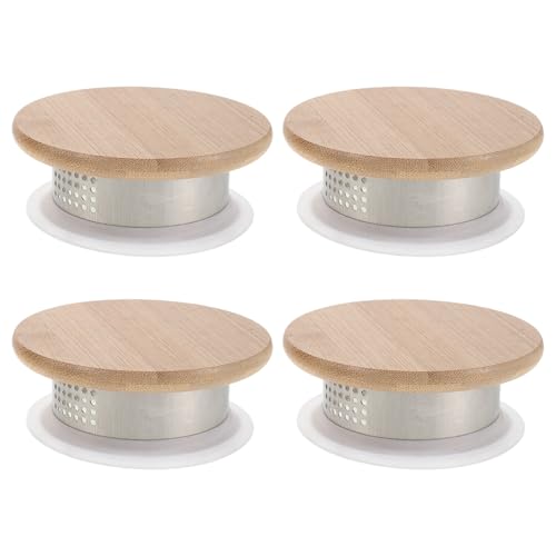 Toyvian Set 4 Coperchi per Brocca in Acciaio Inox e Bambù Tappi di Ricambio Sigillanti per Caraffa D’Acqua in Vetro Compatibili per Uso Domestico e Cucina