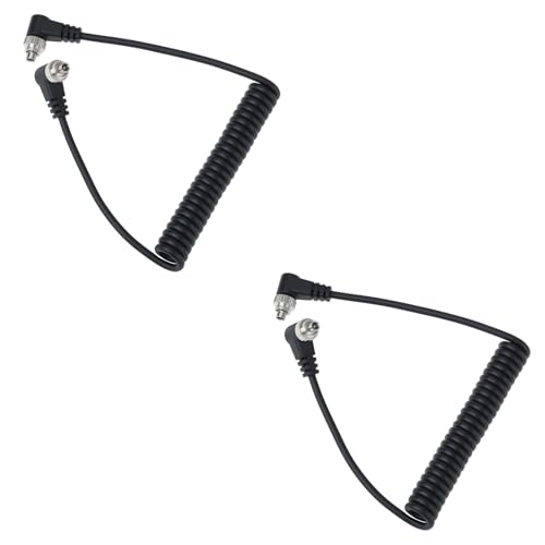 Be In Your Mind 2 Stück PC-Blitzkabel Spiralkabel 30–100 cm Zum Anschluss von Kamera Und Blitz