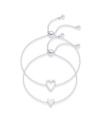 PAVOI Rhodium Plated Matching Heart Charms