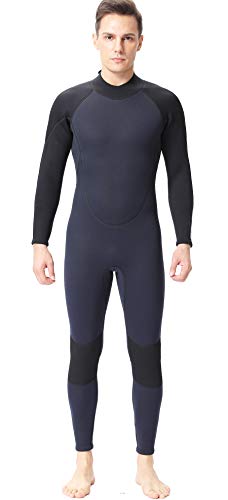 Flexel Womens Wetsuit 2/3Mm Mens Neoprene 4/5Mm One Piece Keep Warm Full Wet Suit Surfing Swimming Snorkeling Scuba Diving In Cold Water (5/4Mm Black, Large) #TOP2