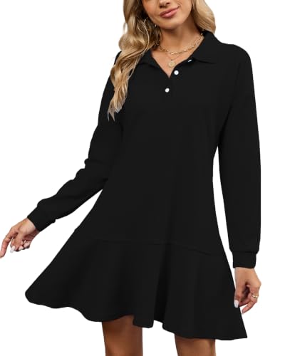 Amazon.com: Women's Polo Dress Ruffle Hem Golf Tennis Mini Shirt