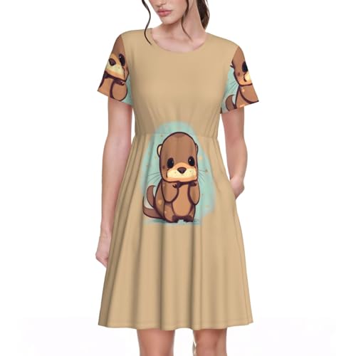 Robe d'été loutre à manches courtes idéale pour vos promenades en bord de mer