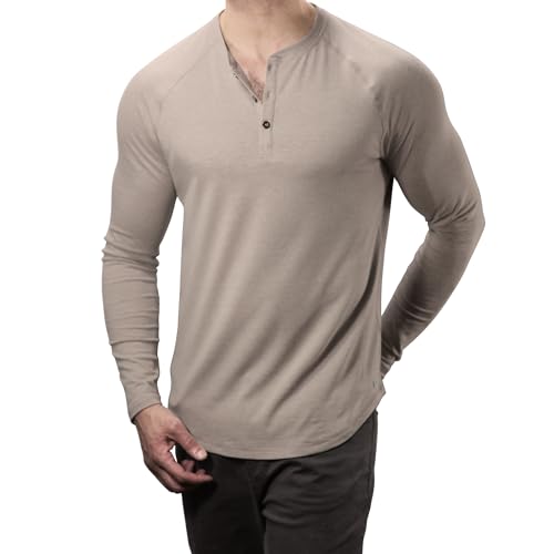 Lanky Llama (New) Meridian Henley | Raglan Sleeve | for Tall Slim Men