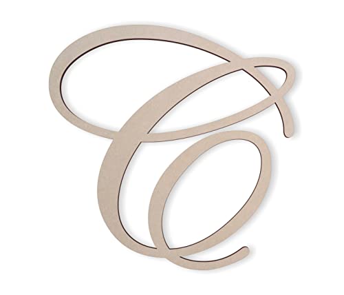 Wooden Letters by Jess and Jessica Cursive Wood Letter for Wall Decor Various Sizes Premium Quality & Durable Smooth Laser Cut Unfinished Design Ideal for Wall, Nursery & Crib, DIY Crafts