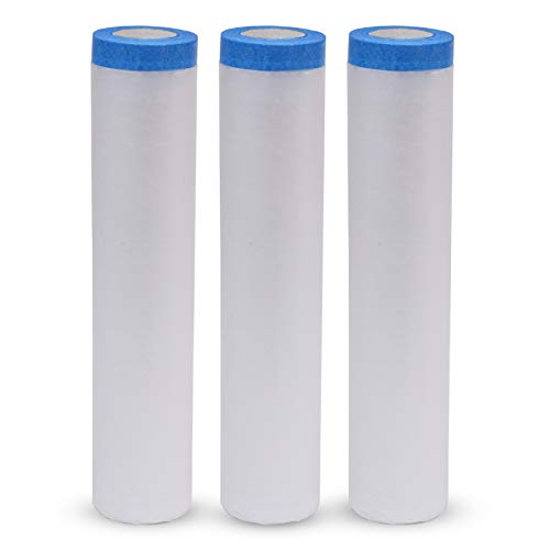 Image of VECOPE 3-Piece Set,Pre- Masking Film Protection Covering Cloth Tape | for Automotive Covering Painting Paint Masking (8-Feet X 65-Feet)