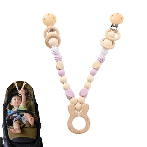 Xvilmaun Crib - Colgante para asiento de coche de bebé, juguete sensorial de madera, decoración para compras al aire libre, viajes y caminar