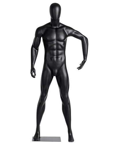 Muskulös mannekäng helkropp, dummy-överkropp för sportbutik och fönstervisning, stående dockmodell med muskler