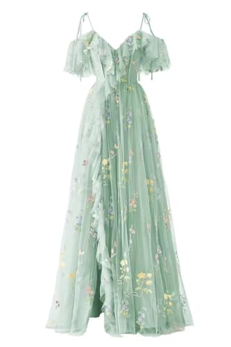 Robe de bal de princesse grande taille chic en tulle avec fente longue pour femme