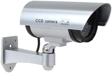 Fake Dummy Waterproof IR LED Security Camera, Silver