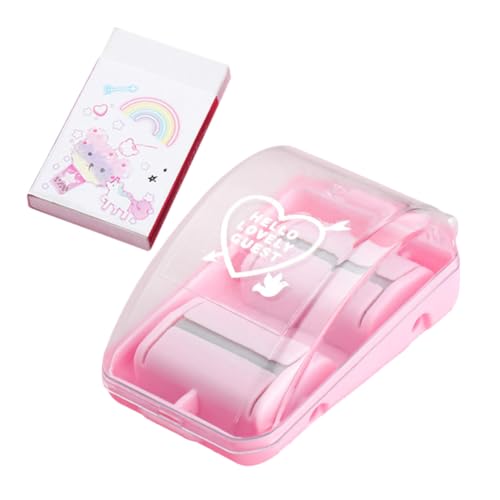 LOORGVEL Mini Recogedor de y Borrador Compacto para Escritorio Diseño Portátil y Ligero Suave con Papel para Oficina Escuela y Hogar Set con Borrador Rosa