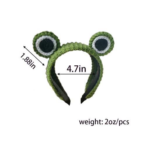 ZHOUMEIWENSP Frog Big Eyes Headband for Women SPA Skin Care Facial Hair Band Makeup Washing Hair Accessories (Green) 2pcs