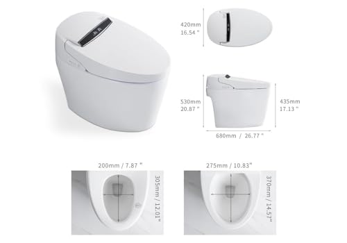 Modern Smart One-Piece 1.28 GPF Floor Mount Elongated Automatic Toilet & Bidet with Seat