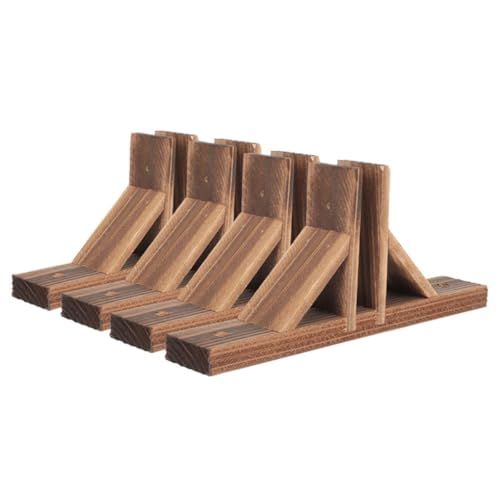 NUOBESTY Supporto per Recinzione da Giardino in Legno Massello 4 Pezzi Base Antiribaltamento per Piccole Recinzioni Piedini Resistenti per Bordi e Accessori Esterni Facile Installazione