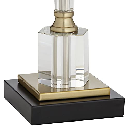 Vienna Full Spectrum 87-2104-518HEX Lana Modern Table Lamp 38 1/2 Inch Tall Clear Crystal Glass Hexagonal Column White Drum Shade Decor thumb #5