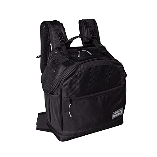 Outward Hound PupPak 2 in 1 Dog Carrier Backpack, Black – Hands-Free Front or Back Wear, Fits Pets up to 20 lbs, Expandable Bottom, 360° Mesh, Storage Pockets – Ideal for Travel, Hiking, Camping