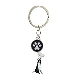 BbearT® Porte-clés en métal en forme de chien, adorable petit chien, porte-clés en forme de chiot, porte-clés pour voiture, sac, anniversaire (Border Collie B)