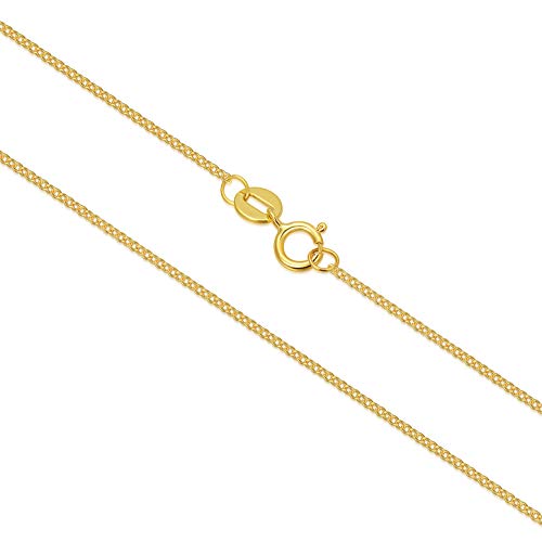 10k 14k 18k Real Gold Thin Gold Chain Necklace for Women, Classic Thin Cable Chain Necklace 1mm, 1.2mm, 1.35mm, 1.6mm, 1.75mm Durable Strong Solid 14k Gold Chain Necklace Women