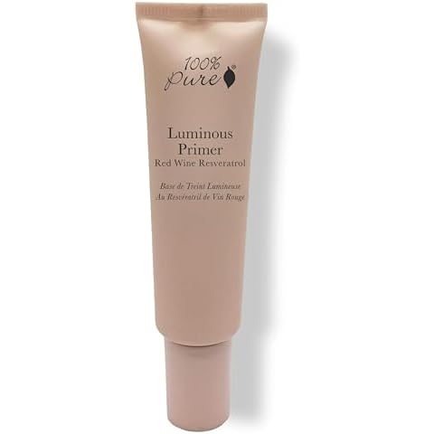 100% PURE Luminous Face Primer Illuminating Makeup Base & Moisturizer with Anti-Aging Antioxidants Cover