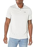 Cierre de botones de marca Oakley Men\'s Blended Stripe Polo, Lunar Rock, X-Small