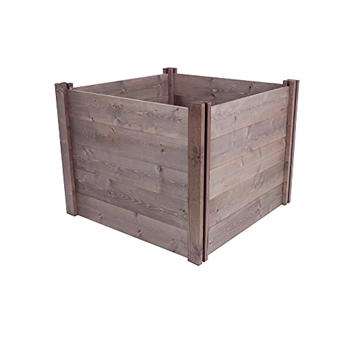 Suttons Modular Wooden Square Compost Bin, 91 x 91 x 68cm, 573 litre capacity, easy to assemble, made from sustainable wood, ideal for composting garden and kitchen waste