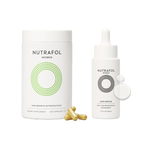 Nutrafol Women's Hair Growth Supplements and Hair Serum, Ages 18-44, Clinically Tested for Visibly Thicker and Stronger Hair - 1 month supply, 1.7 Fl Oz Bottle