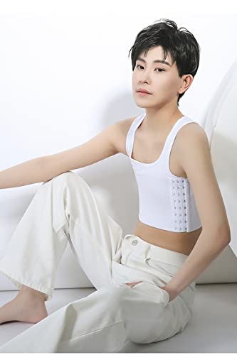 BaronHong Tomboy Breathable Cotton Elastic Band 3 Rows of Hooks Chest Binder Masculine Tank Top4
