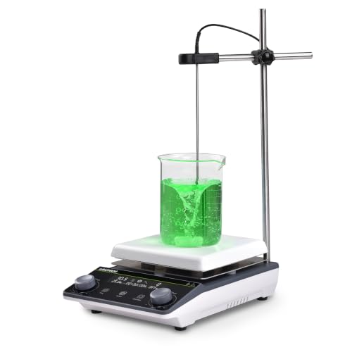 Image of Digital Magnetic Stirrer Hot Plate Stirrer 5L 300℃ 5.9IN Stir Plate | LCD|1600RPM|Stir Bar|Support Stand|Temp Probe Sensor|Lab Hot Plate with Magnetic Stirrer Magnetic Stir Plate Labs Home Univ.