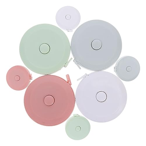 IWOWHERO 8Pcs Mini Retractable Tape Measure Portable Sewing Measuring Tape Compact Body Measure Tape with Dual Scale Markings for Tailoring and Crafting