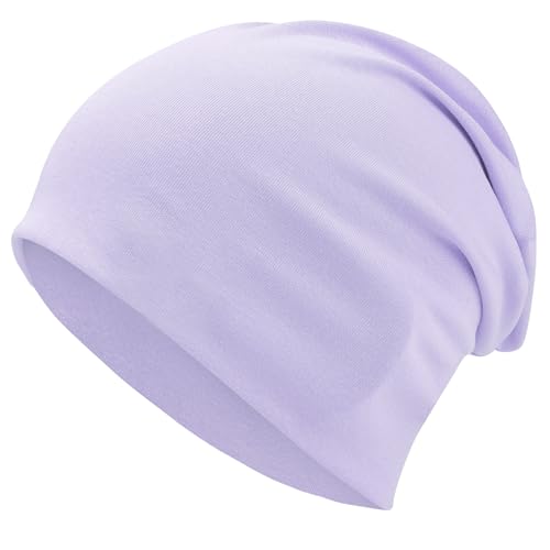 ROYBENS 100% Cotton T-Shirt Beanie for Women Men Slouchy Beanies Soft Hipster Daily Hat Lightweight Skull Cap