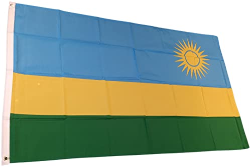 NWFlags Rwanda Flag 5ft x 3ft 75d Premium Polyester Suitable For Flagpoles