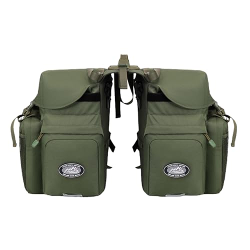 Sacoches de vélo en lin vert pour porte-bagages arrière robuste