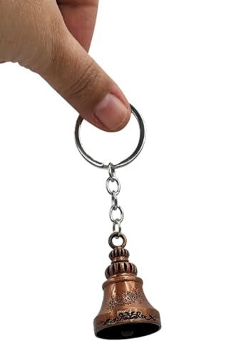 Image of Classic Antique Tibetan Temple Bell Shaped Keyring for Gift Gaurdian bell for Car Bike Bags Metal Key ring Key Chain Bag Charm Gift