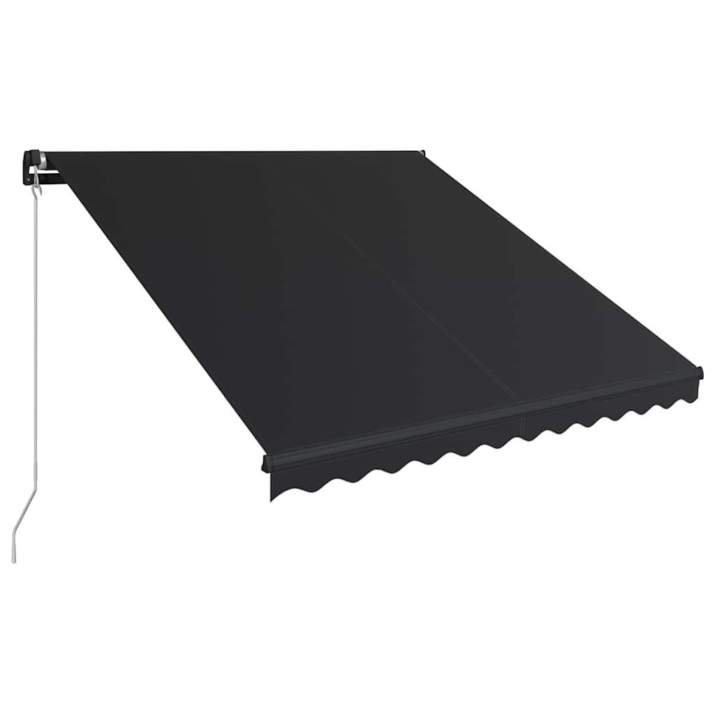 Auvent rétractable gris anthracite 350 x 250 cm | Store banne manuel pour balcon