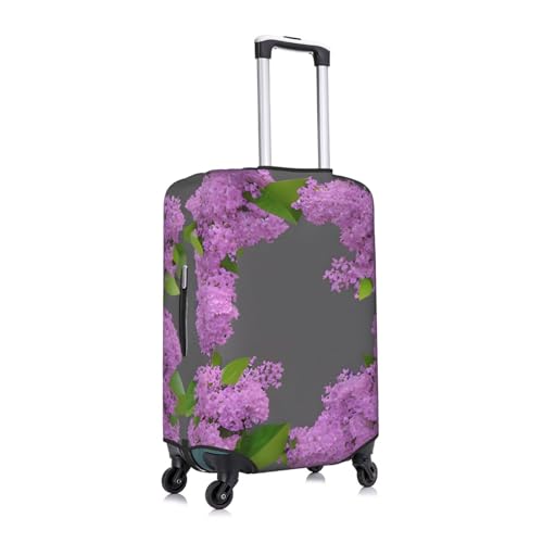 Framing Lilac Flowers In Blossom Print Personalized Travel Luggage Cover With Zipper, Elastic Luggage Cover,For Daily Use3